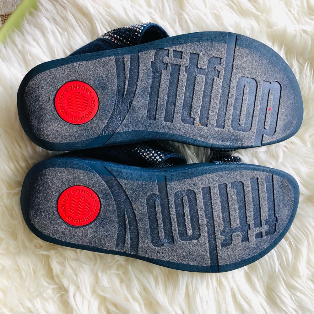 Navy Embellished Slides - image 7